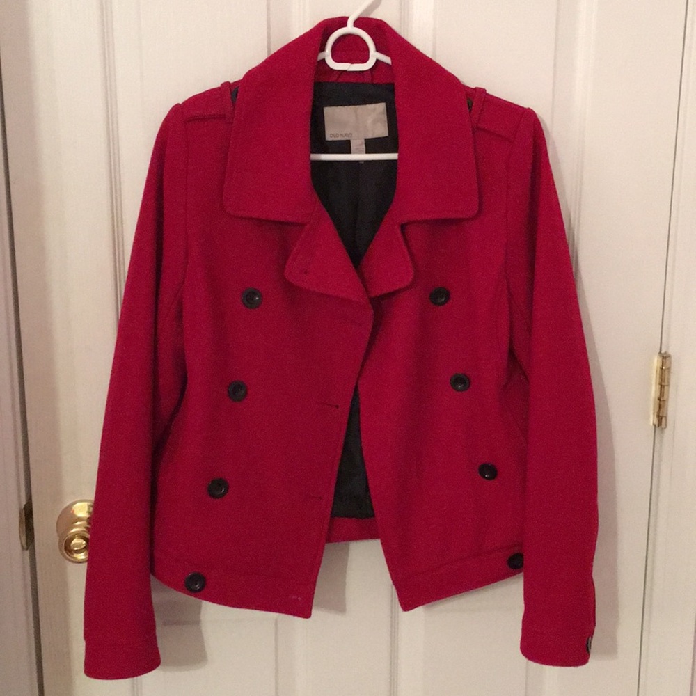 Red Old Navy Pea Coat